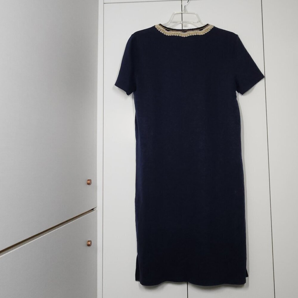 Tory Burch Liliana Soutache Linen Dress Size M Blue - Picture 4 of 7